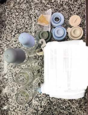 BIBS x Glass Baby Bottle Bundle w Extra Teats